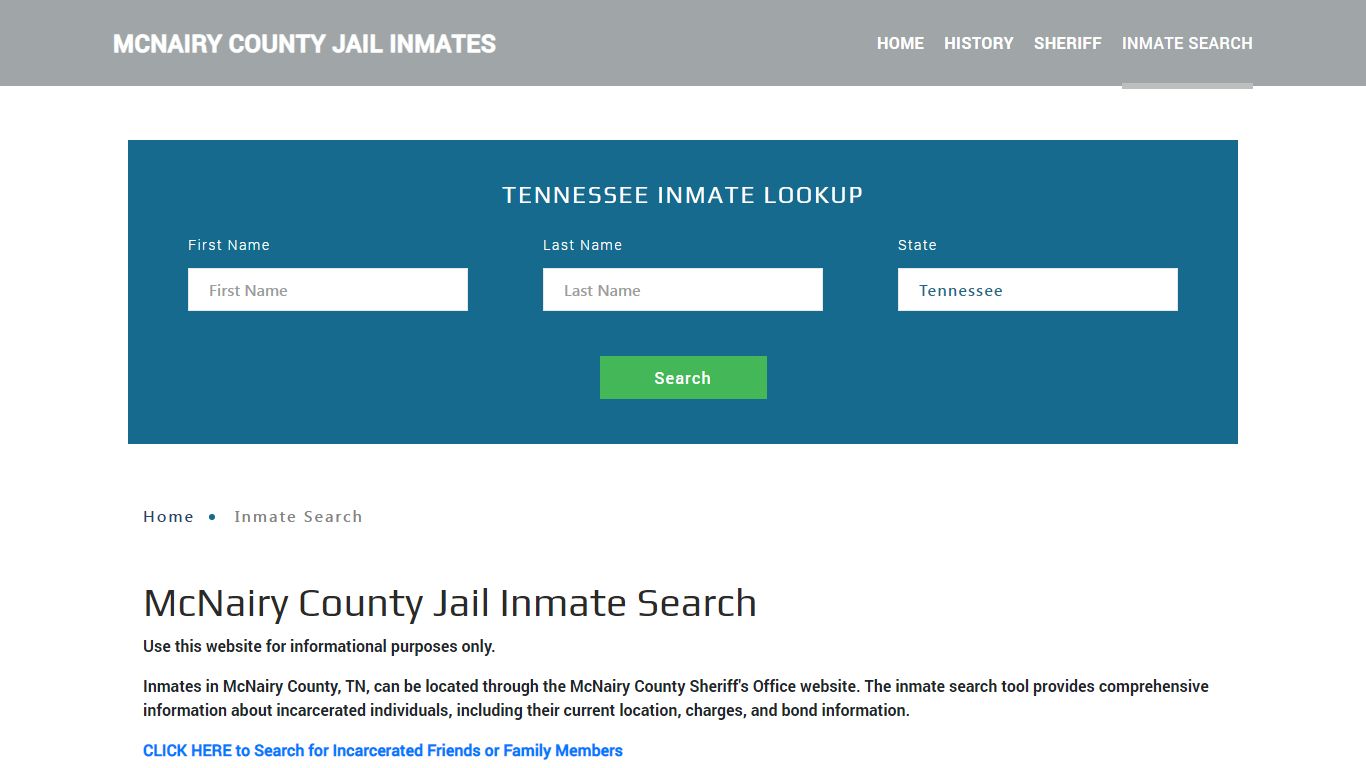 McNairy County, TN Detainee Lookup