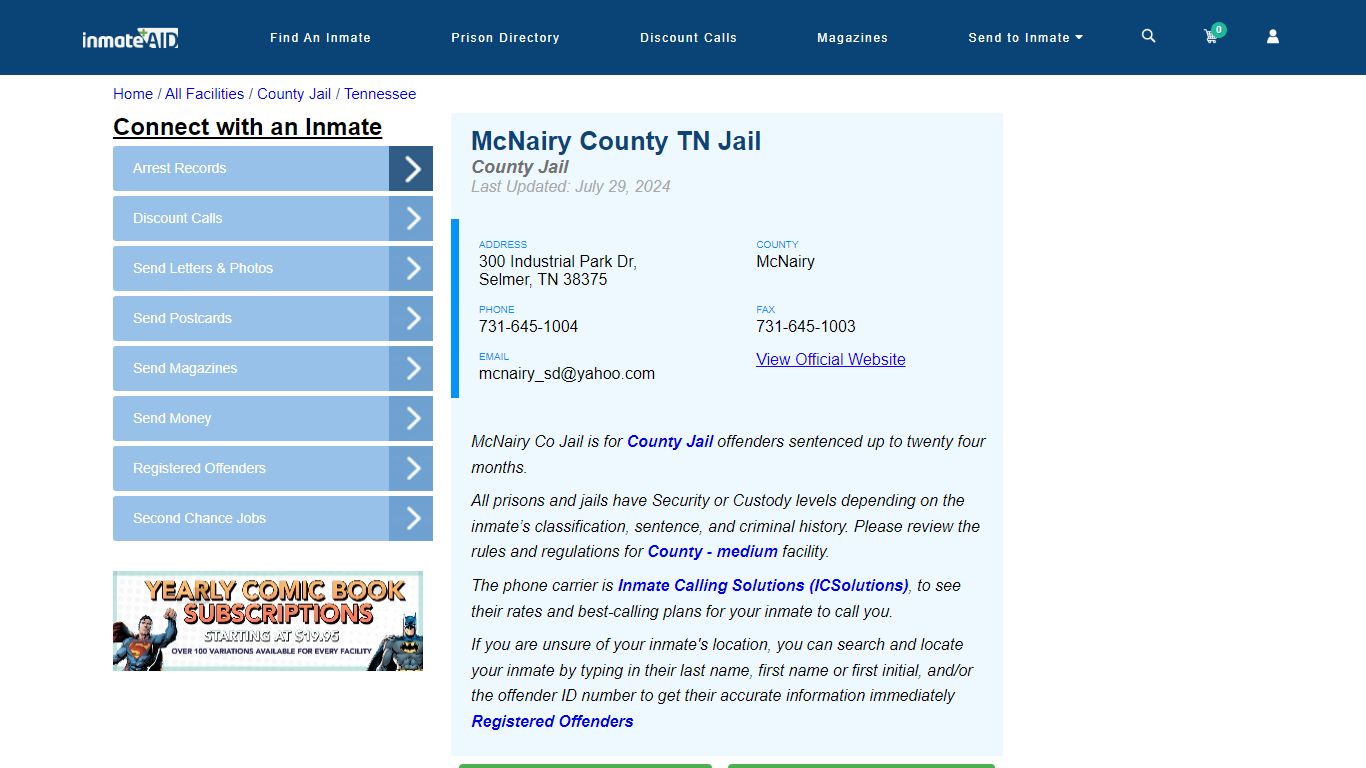 McNairy County TN Jail - Inmate Locator