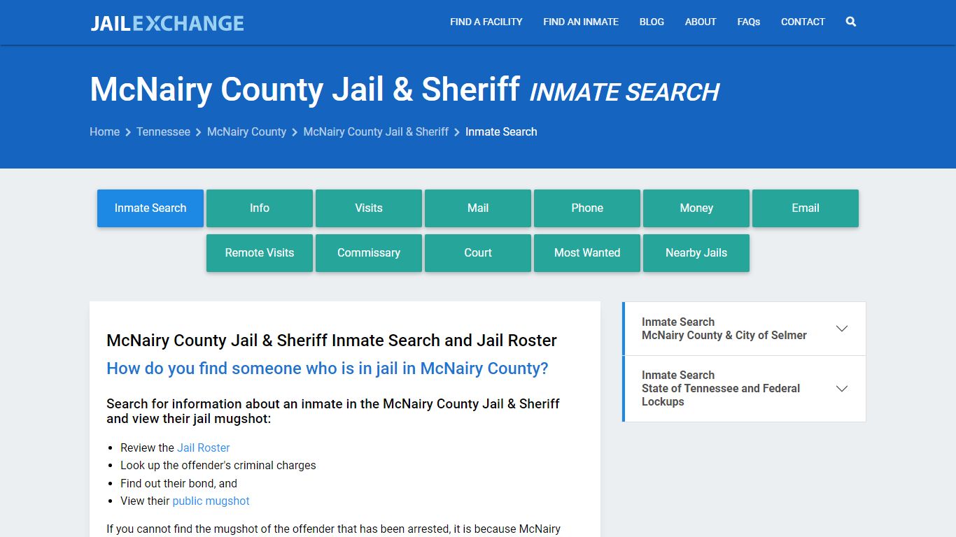 McNairy County Jail & Sheriff Inmate Search - Jail Exchange
