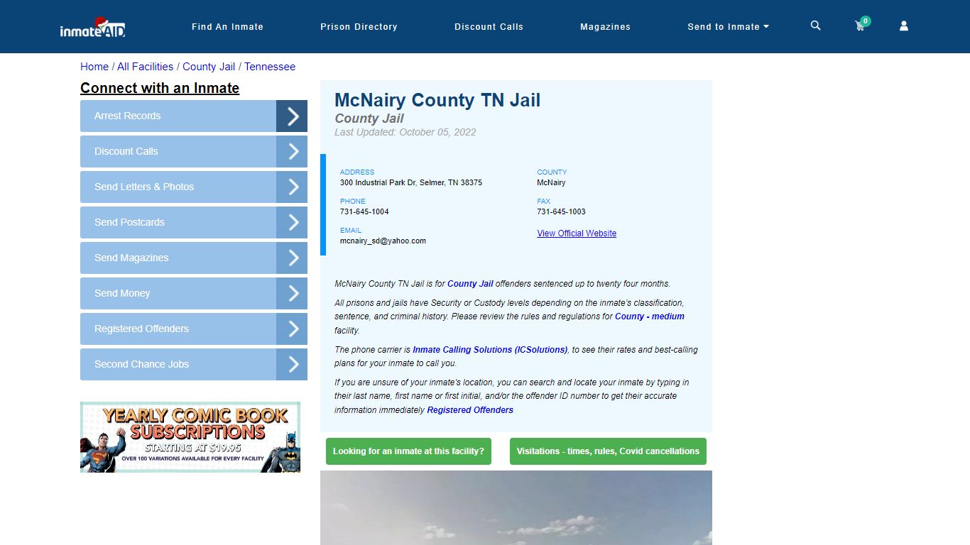McNairy County TN Jail - Inmate Locator - Selmer, TN
